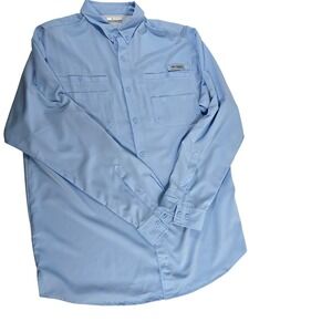 Columbia PFG‎ Long Sleeve Fishing Shirt Mens XLT Blue Omni Shade Quick Dry